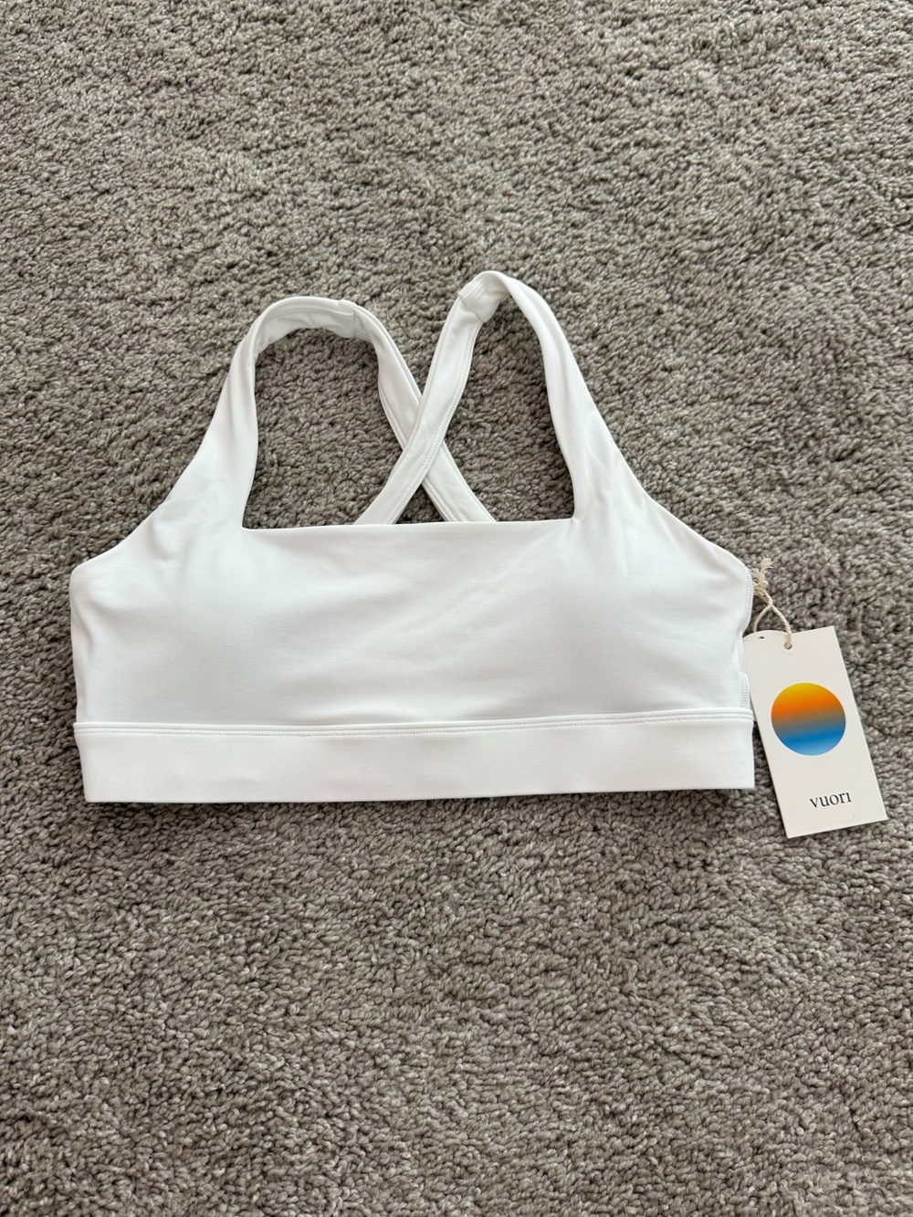 Vuori White Square-Neck Sports Bra